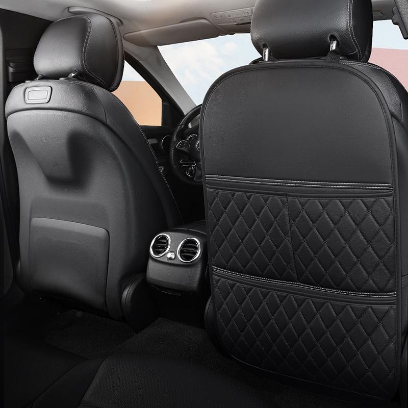 Premium Business Car Seat Backseat Leather Organiser Large 1pc, Waterproof & Stain Resistant Kickstand Backseat Protectors