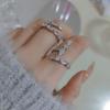 Стильное регулируемое открытое кольцо с мерцающими цирконами для модных женщин