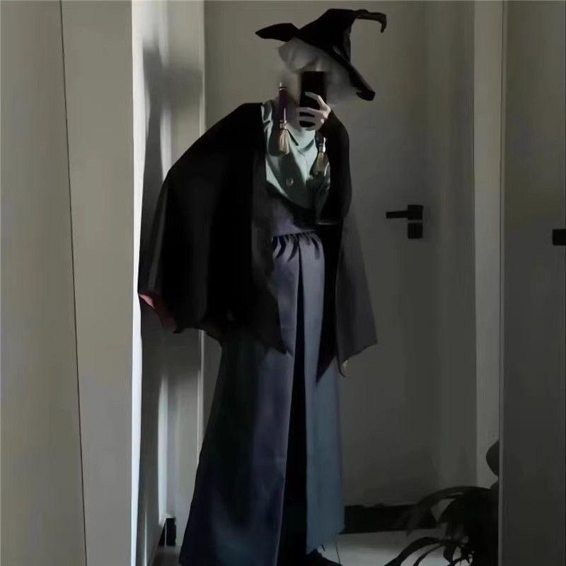 Гранд Хаятт СК Скай: Костюм для косплея волшебника из сезона пророчеств «Дети Света» - брюки самурая и плащ летучей мыши