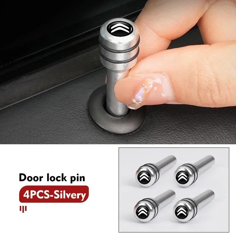 IFOT2 4pcs Car Door Lock Knob Pull Pins Aluminum Interior Security For Citroen Jumper Celysee Cactus Picasso Aircross Saxo Grand