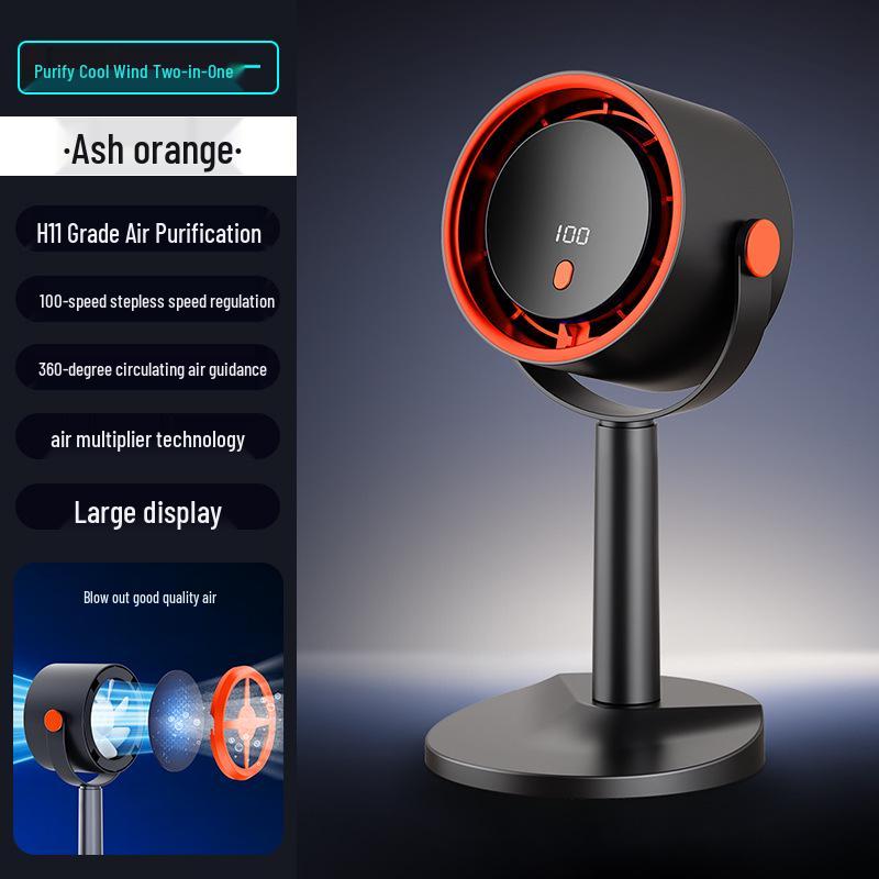 100-Speed Desktop Fan with Timer & Light for Home/Office