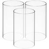 3 Pcs Windproof Lampshade Transparent Glass Holder Pillar Candles Open Ended Tube Shades Jar Clear Cover Vase Supplies