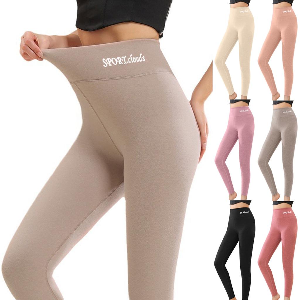Женские повседневные брюки с высокой талией, однотонные леггинсы, длинные брюки для бега зимой и осенью