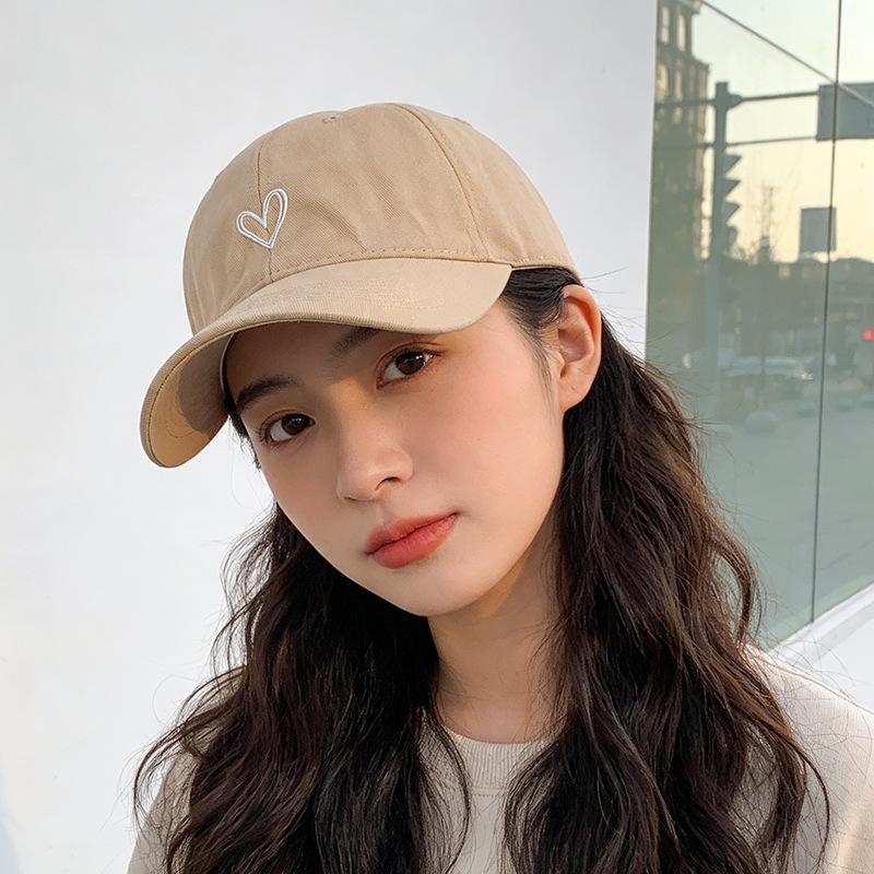 Sunshade baseball cap new embroidered love sunscreen versatile black and gray cap