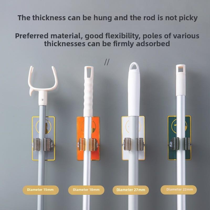 Клейкий держатель для швабры и щетки, настенный органайзер для швабры, захват для щетки без проколов для ванной комнаты, кухонное хранение