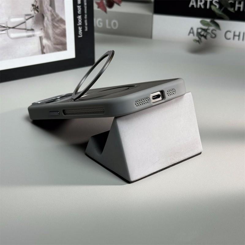 Matte Finish IPhone 17 Pro Max Case With 360 Rotating Magnetic Kickstand Metal-PC Hybrid Heat Dissipation Mesh Design