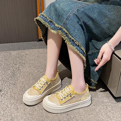 CRLAYDK Классические женские кроссовки Кружево Жаккард Повседневные Летние Дышащие Обувь для Скейтборда Женские Кроссовки на Платформе Сетка для Ходьбы Теннис