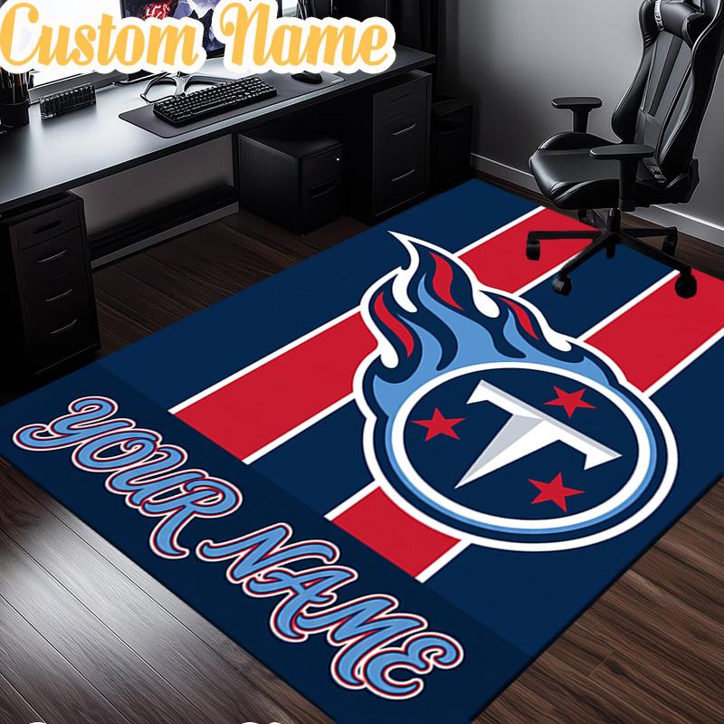 Custom Name Tennessee Logo Art Rug, Office Rug, Chair Rug, Carpet for Living Rooms, Doormat Game Rug Home Decor Christmas Gifts
