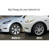 Wheel Cap Kit For Tesla Model Y/Model 3, For 19“ Wheels Only, 4 Hub Center Caps + 20 Lug Nut Covers + Puller And Screwdriver For Untalling, Silver