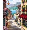 Beautiful Town & Roadway Needlework Diamond Painting Cross Stitch Round Drill Diamond Embroidery