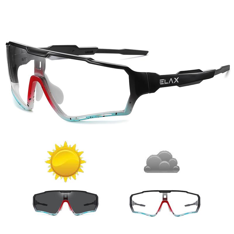 ELAX Brand New Men Women Mtb Bicycle Eyewear Cycling Glasses New Photochromic Cycling Bike Glasses Sports Sunglasses