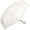 Folding Parasol with Star Pattern Scallop Full UV Suitable for Sun and Model [2022] Wpc. Women's Pattern, Mini, Off-White, 50cm, Blackout, 100%