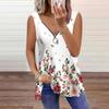 Женский топ, летний, красочный, с принтом падающих цветов, повседневный, большого размера, без рукавов, на молнии, с V-образным вырезом, майка