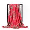 Women Fashion Square Vintage Print Satin Neckerchief Sun-Proof Scarf Scarves Shawl High Quality 1PC 90*90cm
