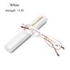 Spring Hinge Small Compact Eyeglass Reading Glasses Presbyopic Glasses with Pen Tube Case Portable