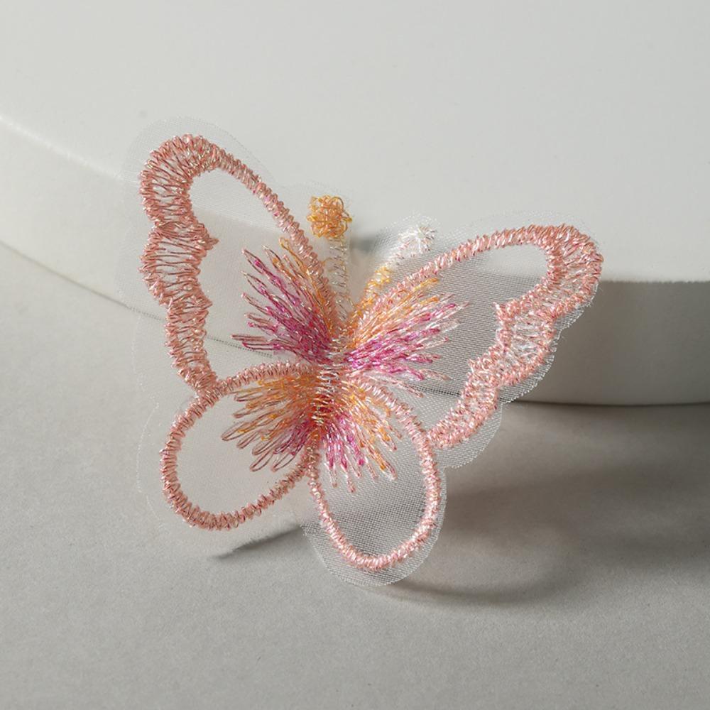 20Pcs Single Layer Golden Thread Butterfly Appliques Bridal Hair Accessories