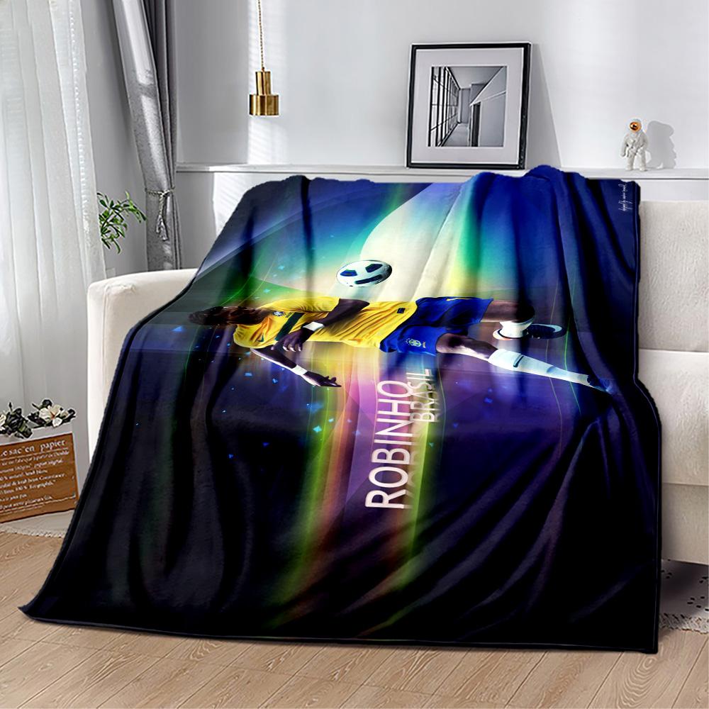 Player Celebrates Goal Stadium. Blanket Comfortable Suitable for Bed Office Chair Seaside Four Seasons Universal Warmthful Decor