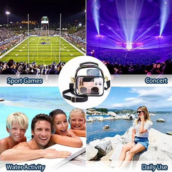 Прозрачная сумка Регулируемые плечевые ремни Большая вместимость Водонепроницаемая Пыленепроницаемая Застежка-молния Повседневная