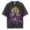 Dragon Ball Z Гохан Супер Сайян 2 Винтажная стираная оверсайз футболка | Унисекс Аниме Стритвир футболка