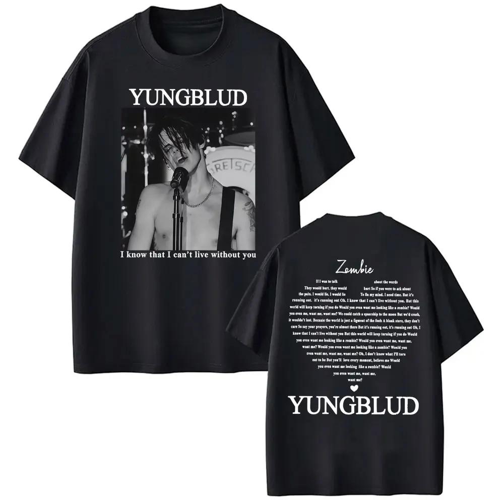 Yungblud Зомби Рок-группа Графическая футболка Мужская Хип-хоп Ретро Фанат Музыки Одежда Футболки Мужская Повседневная Свободная Футболка с коротким рукавом