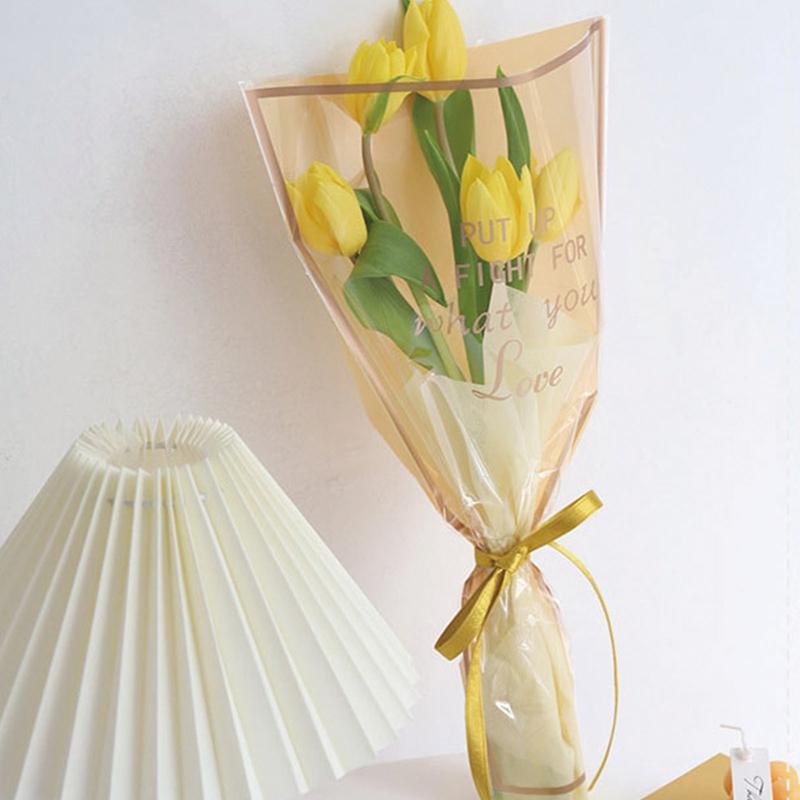 50 шт. упаковочная бумага для букета роз цветы прозрачный полиэтиленовый упаковочный материал для подарков на свадьбу флористические принадлежности