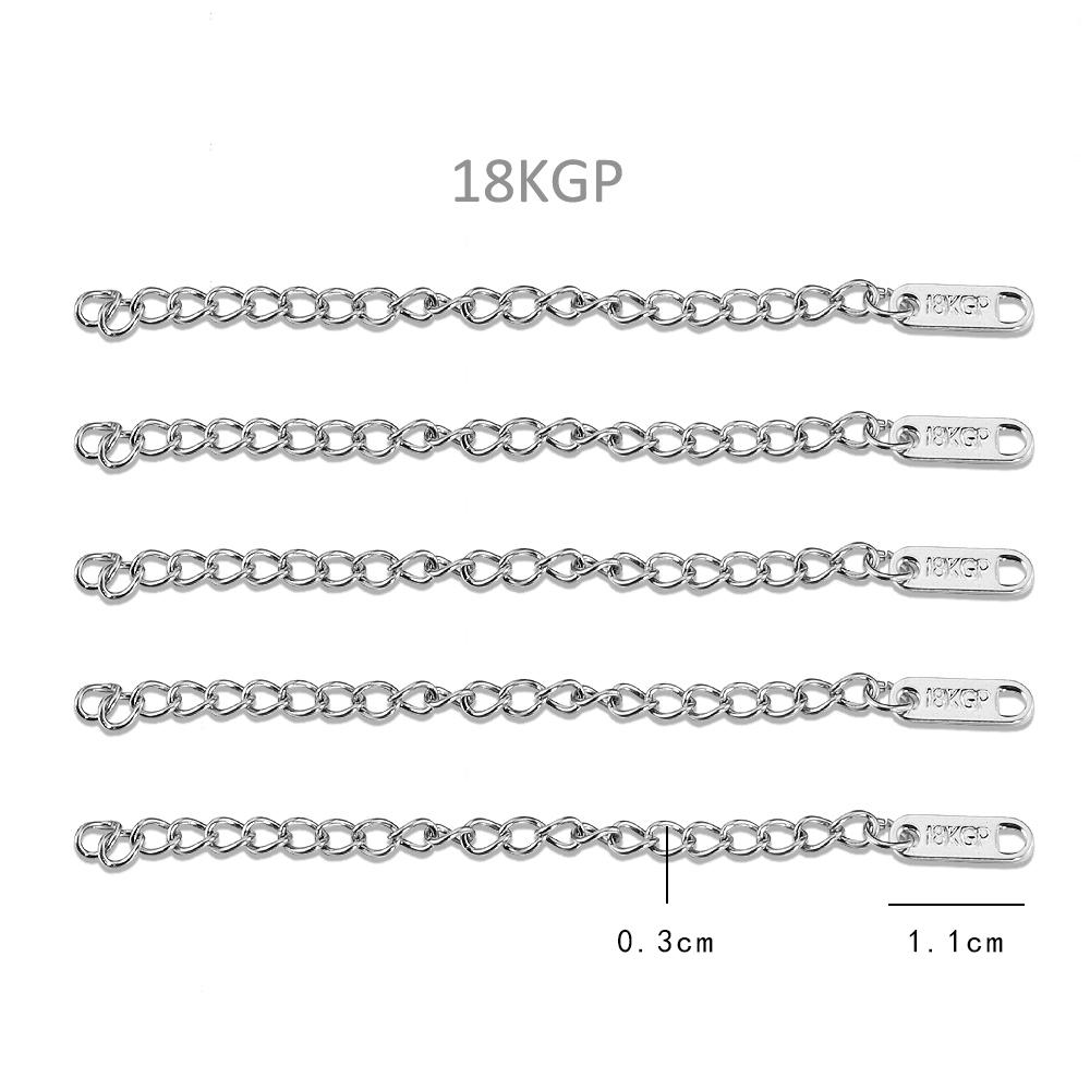 20pcs 10pcs 6cm Stainless Steel Extension Chain Extended Connector Tail Chain for Bracelet Necklace DIY Jewelry Making Findings