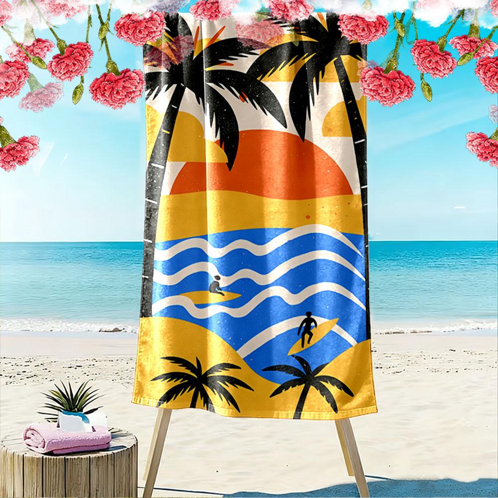 Surfer Beach Sunset Design A must-have beach towel for beach travel