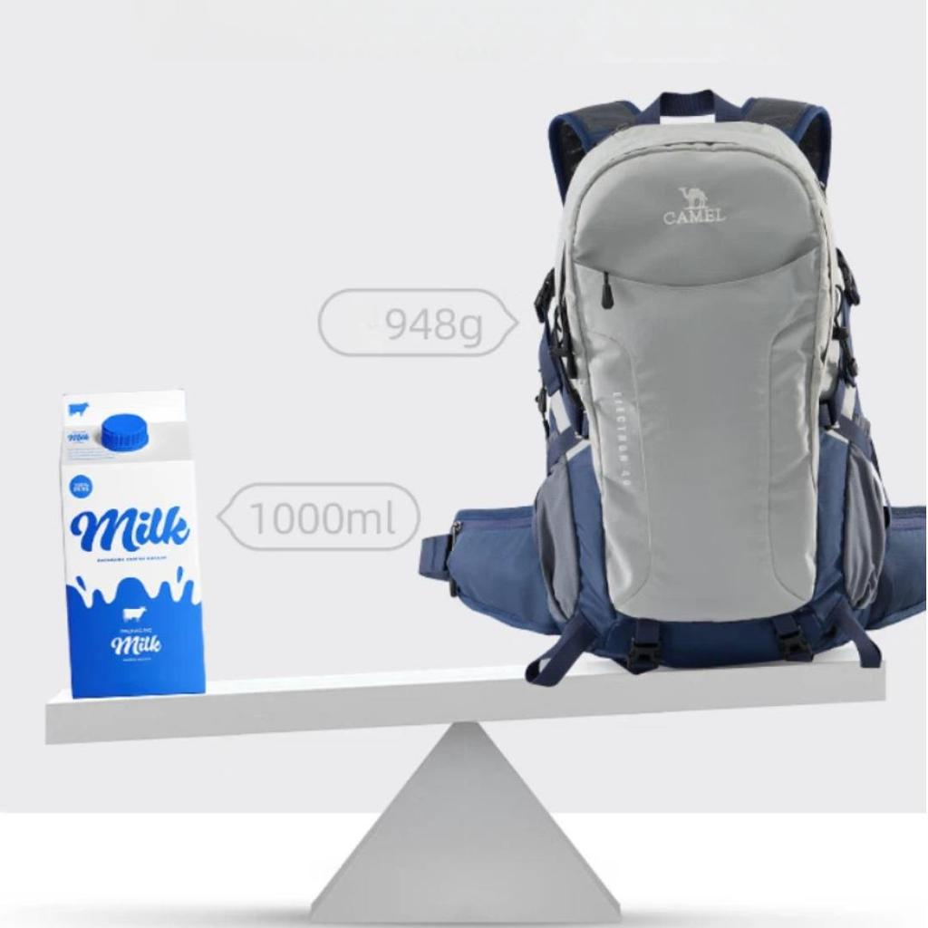 CAMEL Outdoor Hiking Backpack, Professional Trekking Backpack, Water-Resistant, Lightweight, 574D789643, Gray
