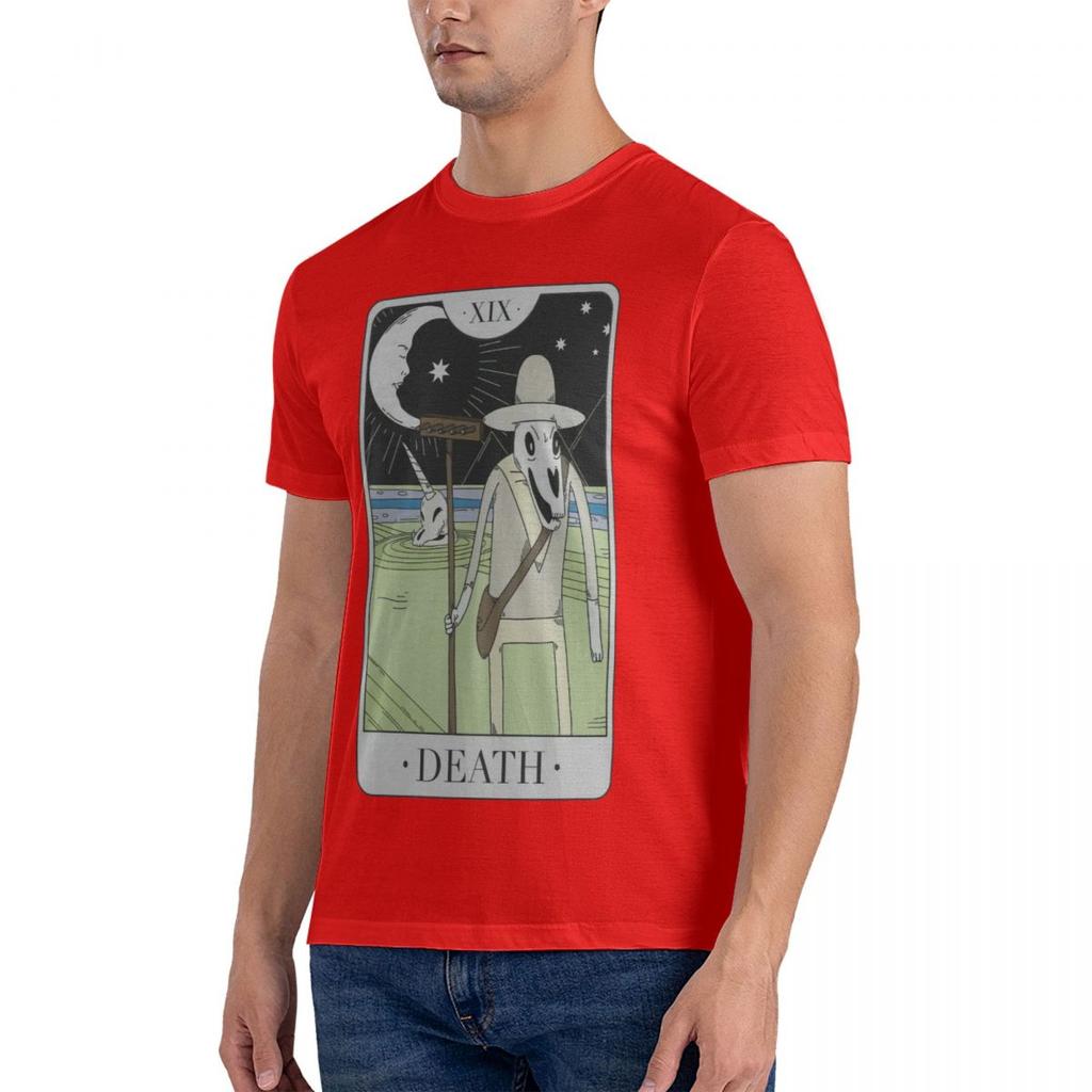 Tarot Card Death T Shirt Adventure Cartoon Time Novelty Pure Cotton Tee Shirt Crewneck Short Sleeve TShirt Gift Idea Clothes