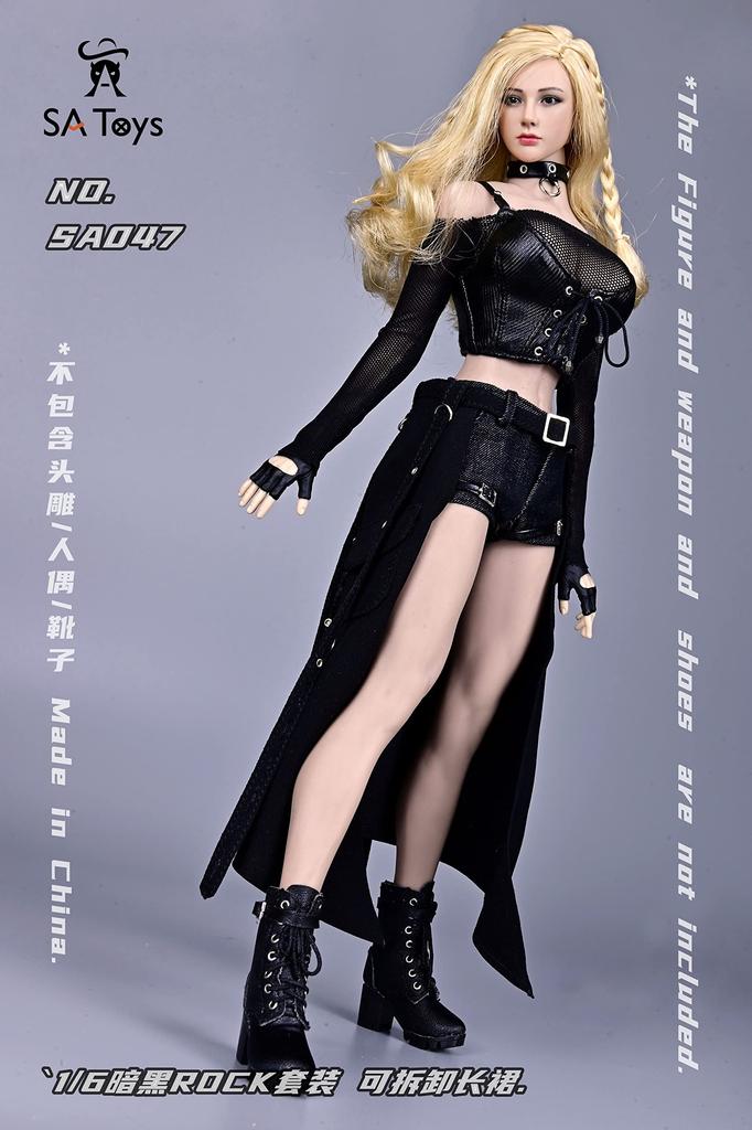 Масштаб SA Toys SA047 Сексуальный Темный РОК Костюм Красивой Женщины-Бойца для Экшн-Фигурок голова и обувь не [TOYBARJAPAN] 1/6 (тело, в комплекте)