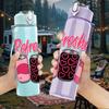 1PC Refreshing Drink Cup Design 750ml Color Plastic Sports Water Bottle Leakproof Flip Straw Lid Suitable for Sports Office Home Use