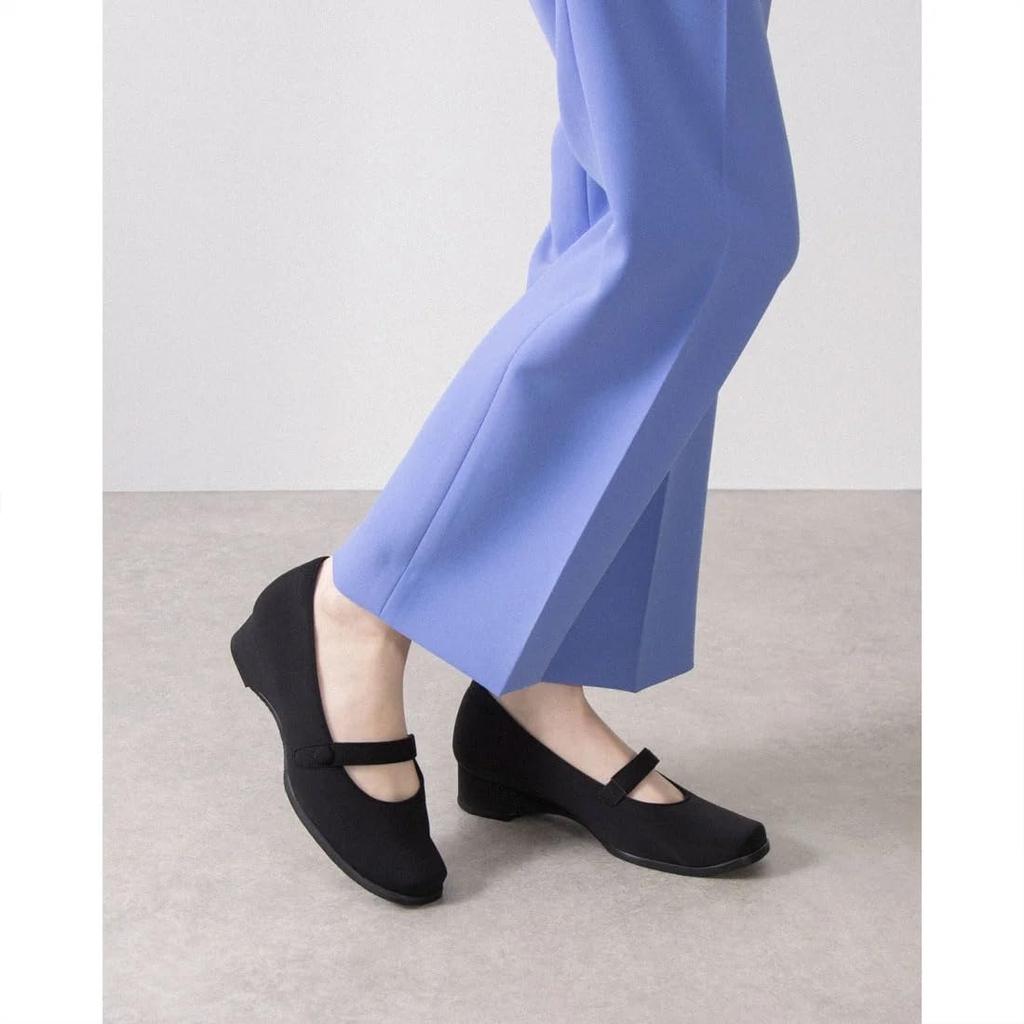Formal pumps for with silent arch suitable for formal occasions shoe numerical women, black, strap, water-repellent finish, heel, support, (106915)