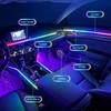 24 в 1 Универсальная Акриловая Скрытая Светодиодная Лента Symphony Ambient 64 Цвета RGB Салон Автомобиля Приложение Музыкальная Атмосфера Освещение