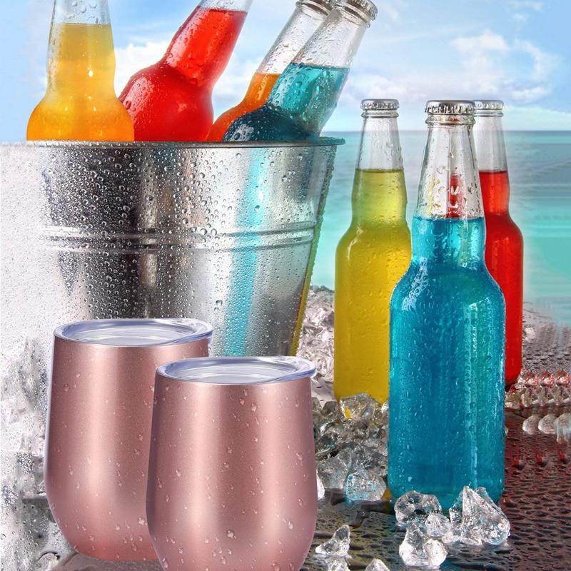 360ml 12 Oz Double-insulated Stemless Glass Stainless Steel Tumbler Wine Yerba Mate Tea Cups