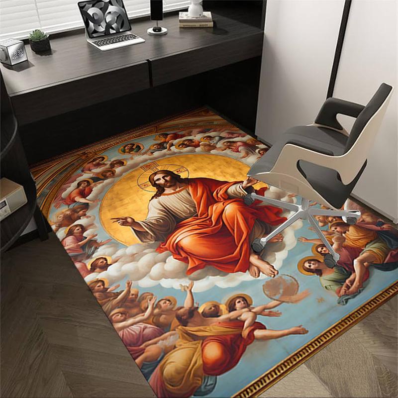1PC Christ, Heaven Extra Large Non Slip Floor carpet, Office, family, bedroom, Studio Large Area Rug Indoor Rugs, , Vibrant Colors