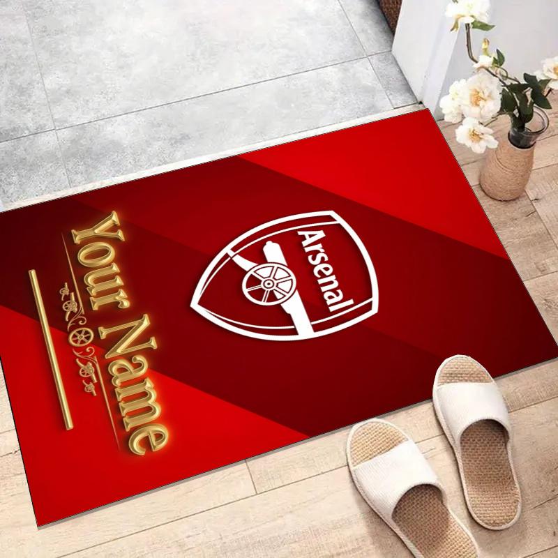 Custom A-Arsenal Mat Personalized Name, Polyester Washable Indoor Entryway Rug, Gift for Christmas, Easter, Thanksgiving Day