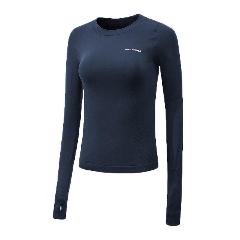 Luminous Letters Trendy Yoga Slimming Long Sleeve Quick-Dry T-shirt for Women