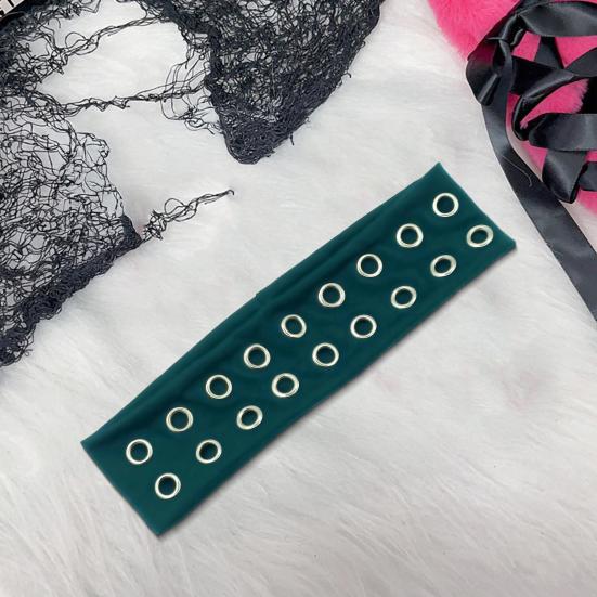 Повязка на голову в стиле панк-рок с декором в виде воздушного глаза, эластичная тканевая повязка с люверсами, аксессуар для волос в стиле панк