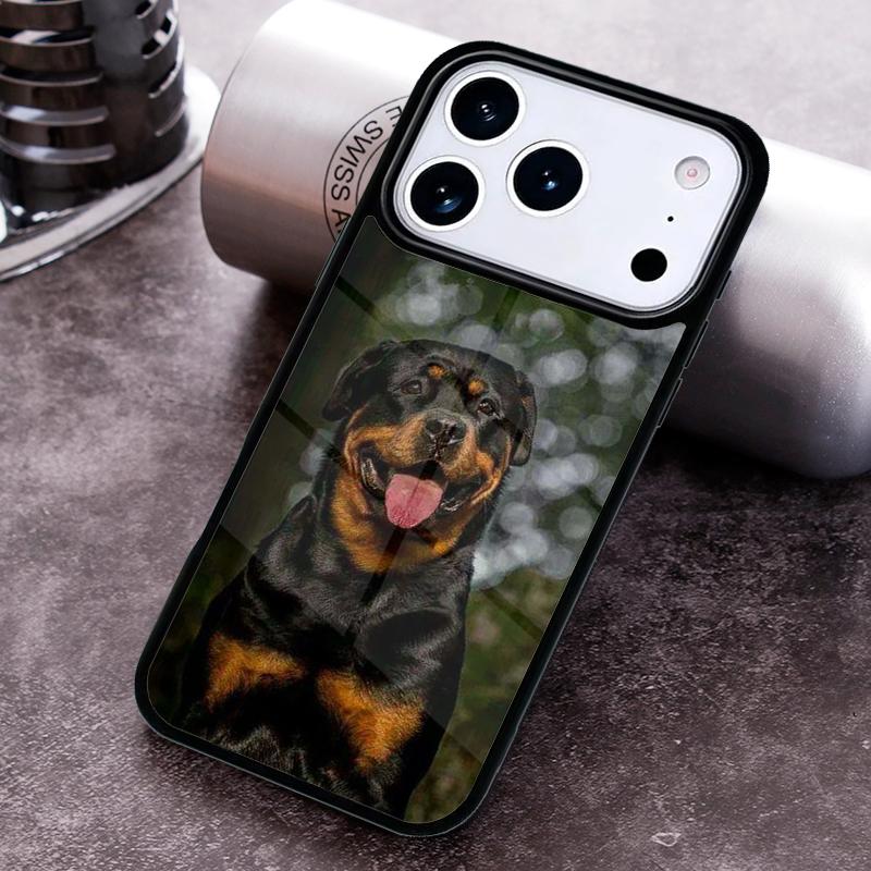 Милый Чехол Для Телефона с Собакой Ротвейлером Для iPhone 17 16 15 14 13 12 11 Pro Max Plus 17Air Мягкий Силиконовый Чехол