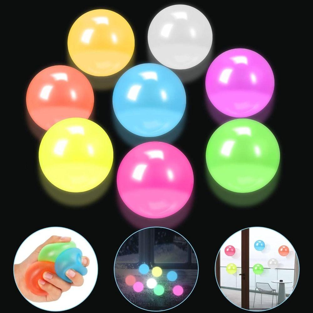2Pcs Luminous Balls Glow in The Dark Squeeze Balls Relax Interactive Stretching Balls Holiday Gifts