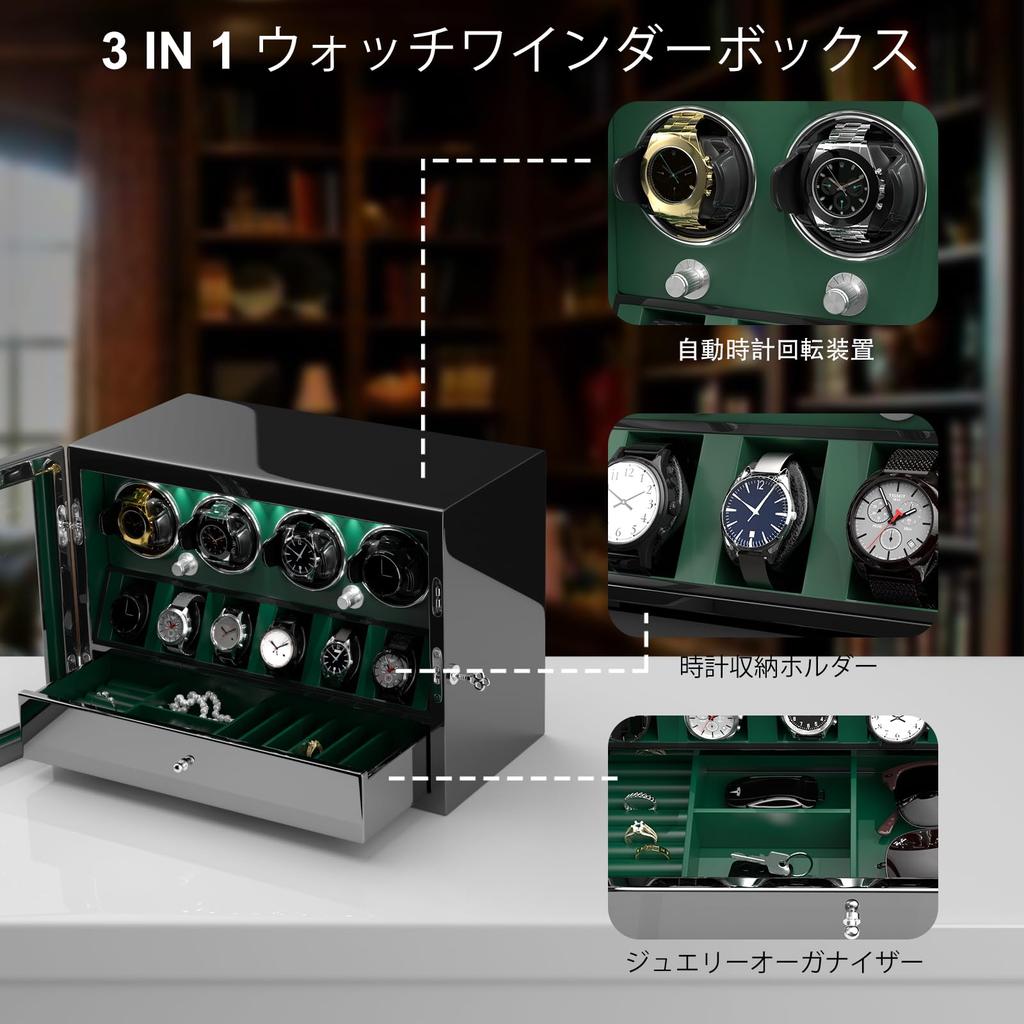 DUKWIN Подзаводной механизм для хранения 4 6 часов Автоматические часы Часы с японскими светодиодными часами Mabuchi Прочный механизм, + Часы, Подзаводной механизм, Подзаводной механизм, Корпус,