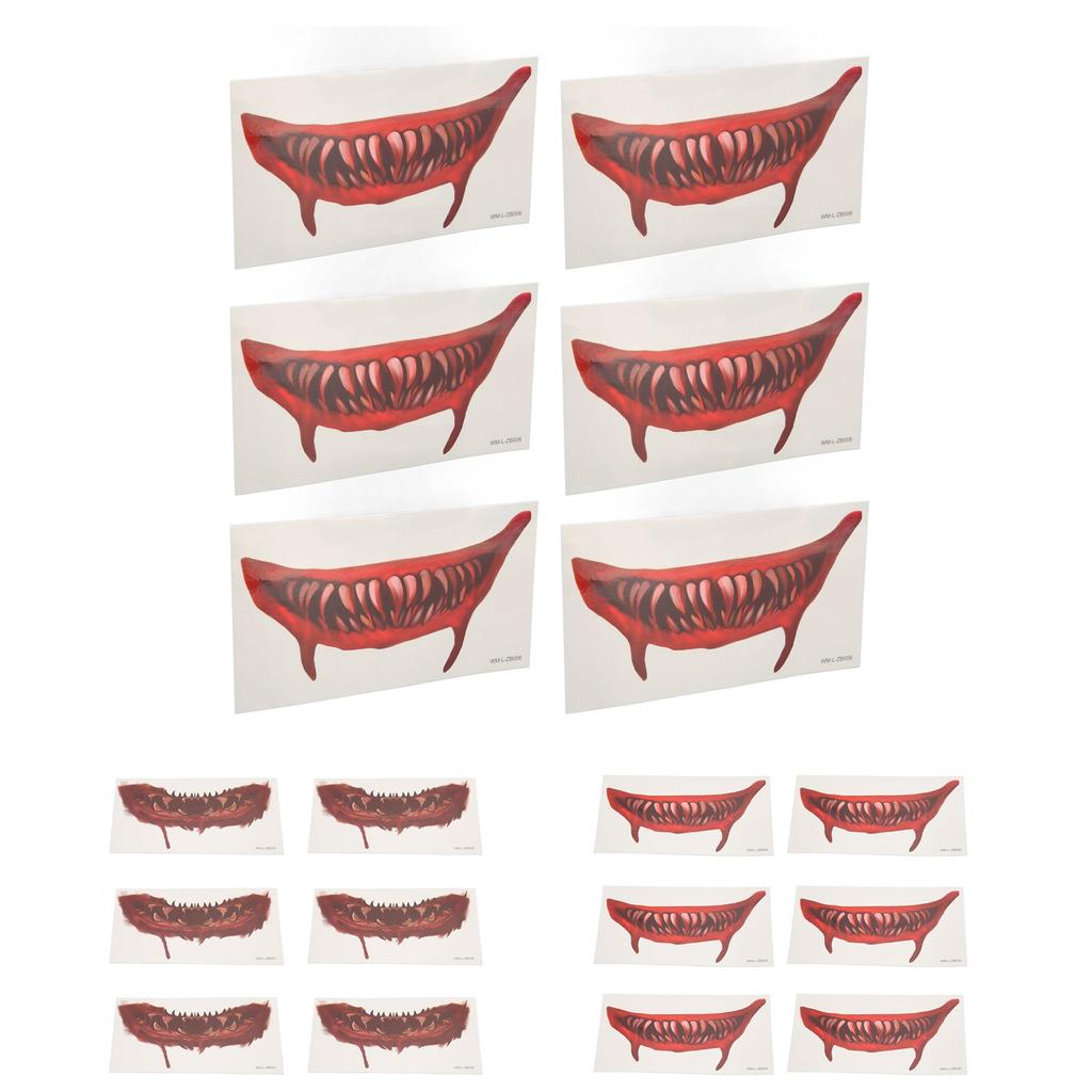 Ужасная татуировка на ртом, сделай сам, большой рот, розыгрыш на Хэллоуин, макияж, временная татуировка для косплей-вечеринки 