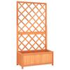 VidaXL Planter with Trellis, Solid Fir Wood, Brown, 70x30x135 Cm, Flower Box for Terrace and Garden 316426
