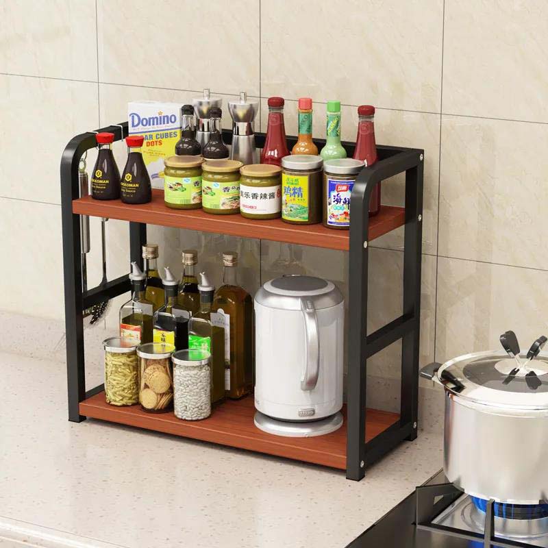 Кухонная полка для хранения, домашняя полка для хранения приправ, напольная многослойная стойка для хранения