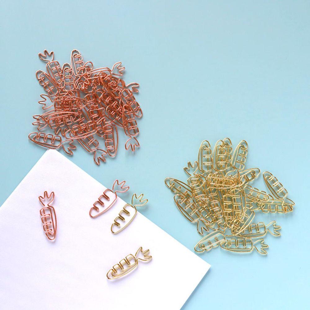 20pcs Cartoon Metal Paperclip Metal Paper Decorative Clip Students Stationery Bookmark Holder  Home