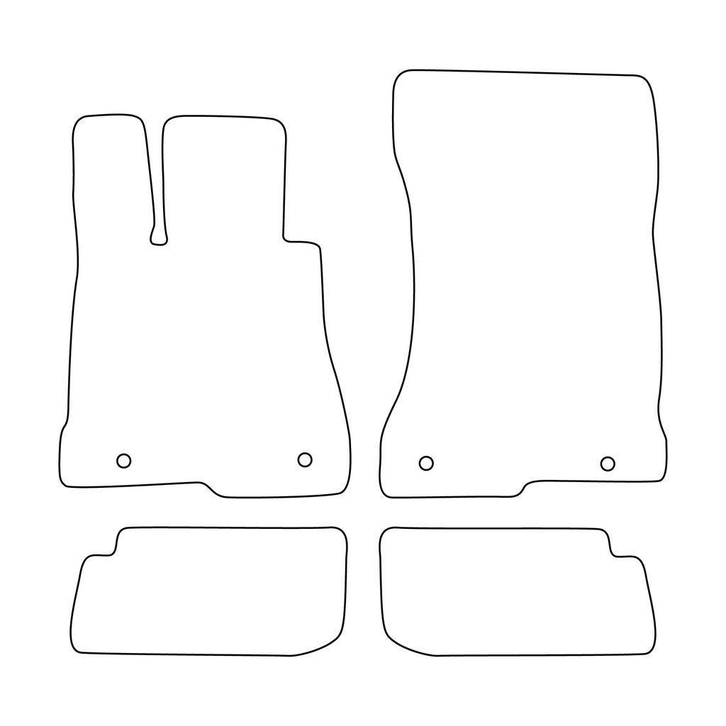 [Blm]Me028 Black - Set Of Velour Floor Mats To Fit Mercedes Cl-Klass W216 2006-2014 - Black Trim