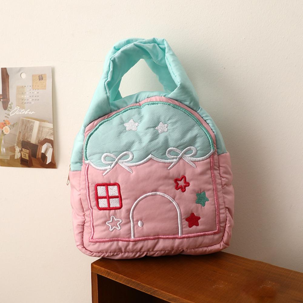 High Quality House Pattern Handbag Portable Multifunctional Embroidery Bag Large Capacity Cosmetics Storage Bag