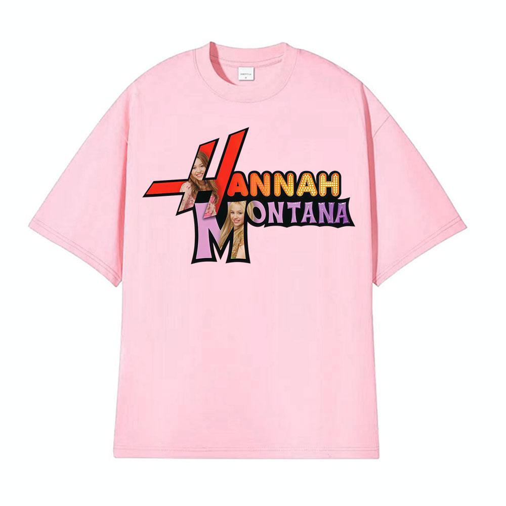 Singer Hannah Montana Logo T Shirts Men Women Fashion Aesthetic Short Sleeve Tshirts Cotton Casual Fashion T Shirt Streetwear