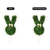 2D Rabbit- Shape Plants, Artificial Green Plants, Suitable For Easter Porch Decoration Outdoor Indoor