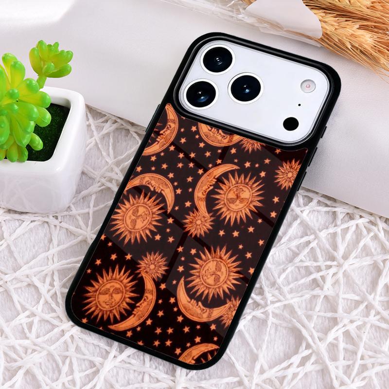 Ударопрочный чехол для телефона с изображением Солнца и Луны для iPhone 17 Air 16e 15 11 12 14 13 Pro Max Чехол Coque